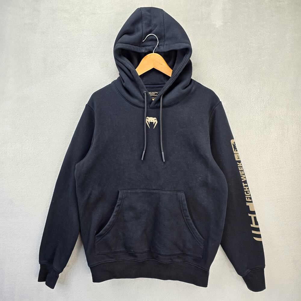 UFC Venum Hoodie Mens Medium Black Fight Week Performance Kit Snake Graphic MMA